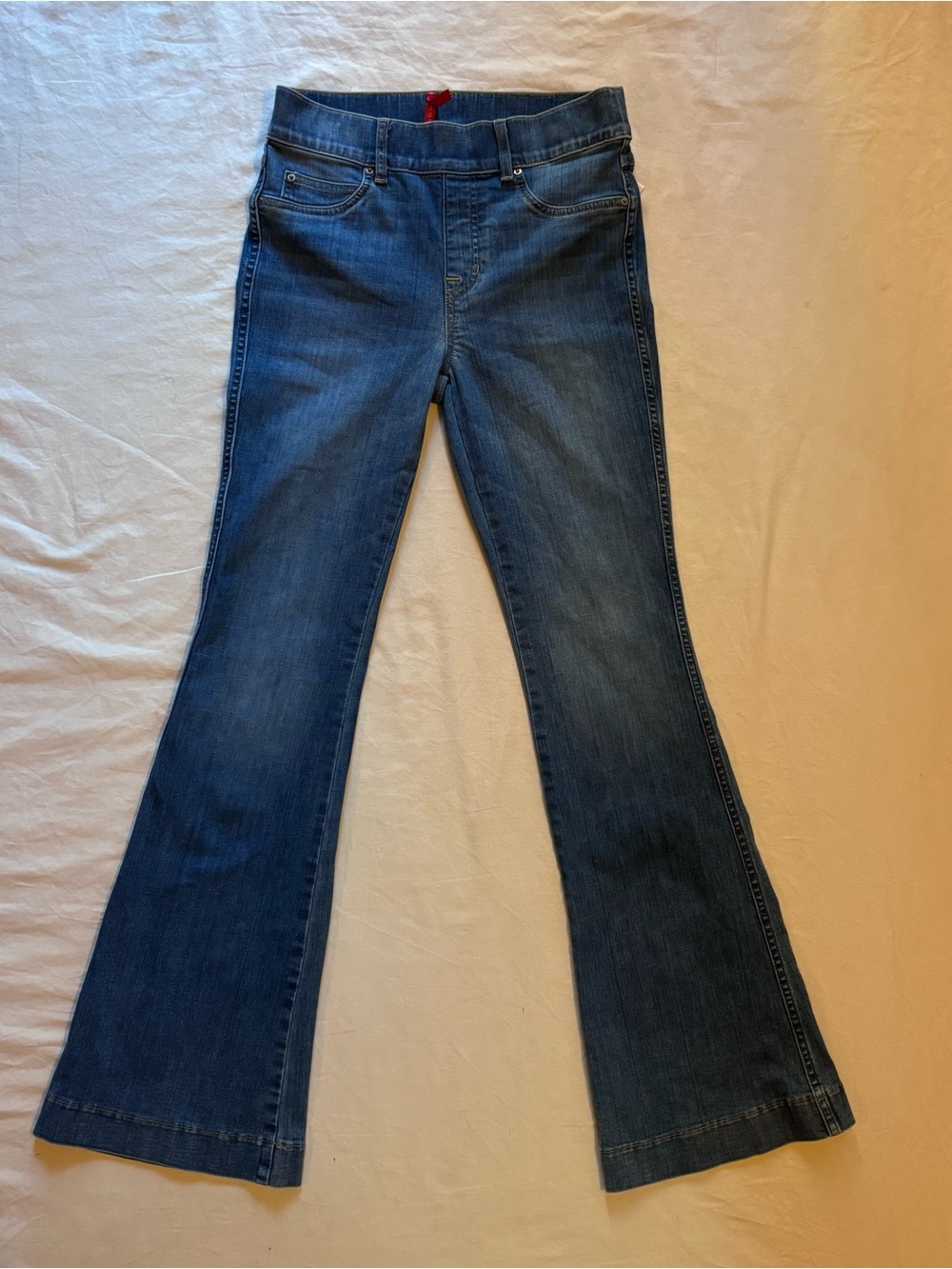 SPANX Pull-On Flare Jeans Small Petite Vintage Indigo Shaping 20456Q